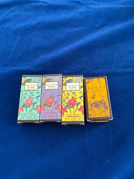 Gucci Other - Gucci Mini Perfume Set in Blue, Purple, Yellow, Orange Floral Boxes